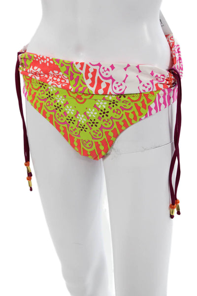 Trina Turk Women Swim Bottoms Green Aztec Geometric Size 6