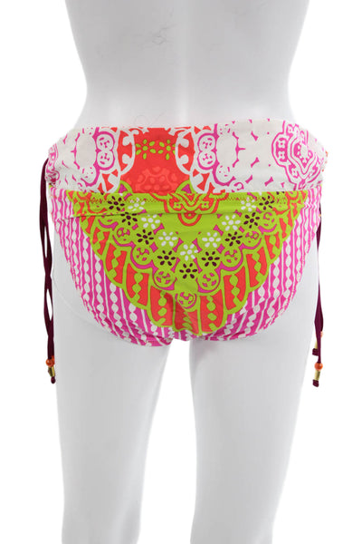Trina Turk Women Swim Bottoms Green Aztec Geometric Size 6