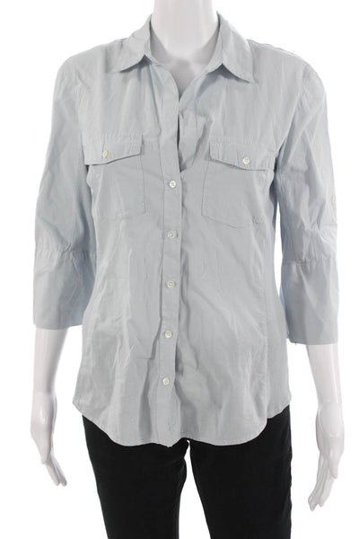Standard James Perse Womens Collared Button-Up Light Blue 3/4 Sleeve Size 3