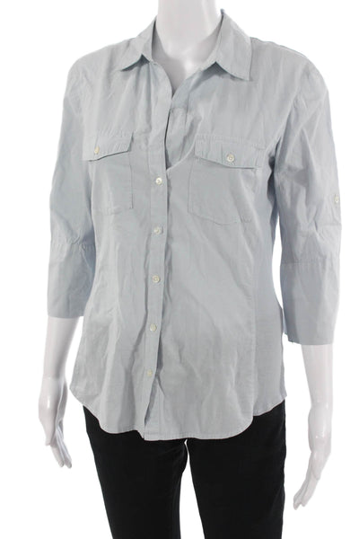 Standard James Perse Womens Collared Button-Up Light Blue 3/4 Sleeve Size 3