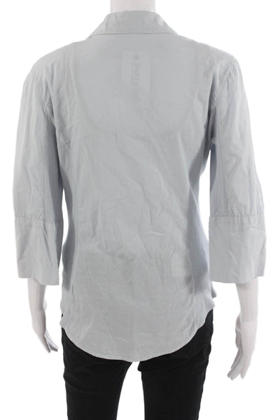 Standard James Perse Womens Collared Button-Up Light Blue 3/4 Sleeve Size 3