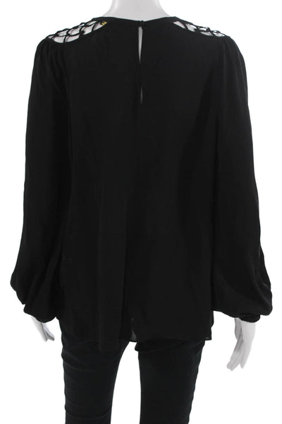 Kobi Halperin Women Black 100% Silk Long Sleeve Blouse Size M