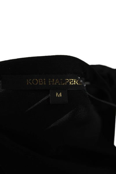 Kobi Halperin Women Black 100% Silk Long Sleeve Blouse Size M