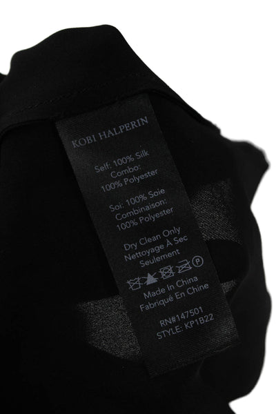 Kobi Halperin Women Black 100% Silk Long Sleeve Blouse Size M