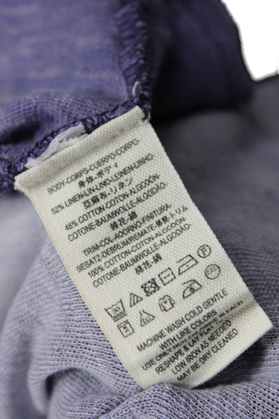We The Free Women Basic Gray Linen T-Shirt Short Sleeve Size M