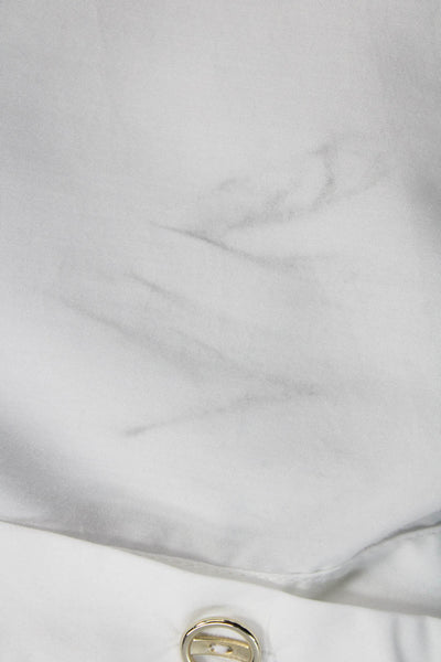 Zara Womens Basic Button-Up Cotton Collared Long Sleeve White Size M
