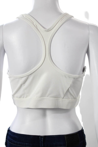 Varley Womens Scoop Neck Stretch Knit Sports Bra White Size Extra Large