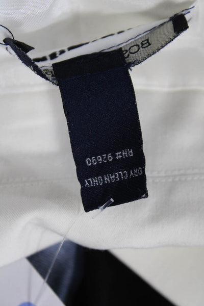 Boston Proper Women White Collared Blazer Long Sleeve Button Solid Size 10