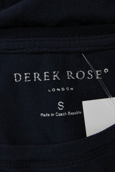 Derek Rose Men Dark Blue Modal Elastane Crew Neck Short Sleeve T-Shirt Size S
