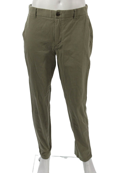 Everlane Mens Army Green Chinos Button Solid Size 32