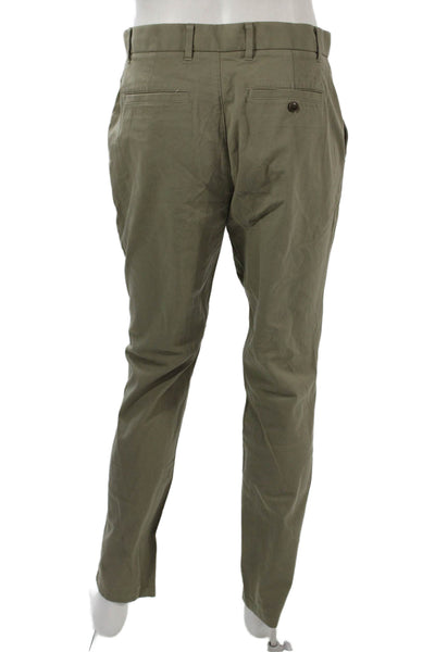 Everlane Mens Army Green Chinos Button Solid Size 32