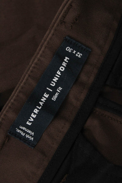 Everlane Mens Brown Chino Pants 94% Cotton Button Closure Size 32