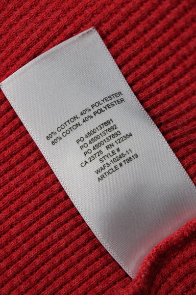 TNA Womens Cropped Long Sleeve Crew Neck Red Top Size S