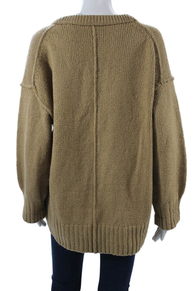 Free People Unisex Bohemian Beige Pullover Sweater Long Sleeve Size XS
