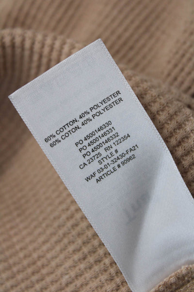 TNA Women Basic Beige Cotton Crew Neck Short Sleeve T-Shirt Size 2XS