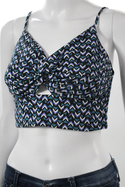 Do+Be Women Cropped Camisole Aztec Geometric Black Sleeveless Size S