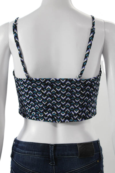 Do+Be Women Cropped Camisole Aztec Geometric Black Sleeveless Size S