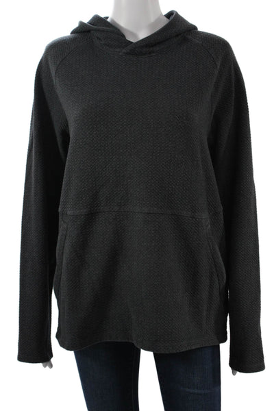 Lululemon Womens Pullover Hoodie Dark Gray Poly Spandex Long Sleeve Size 10