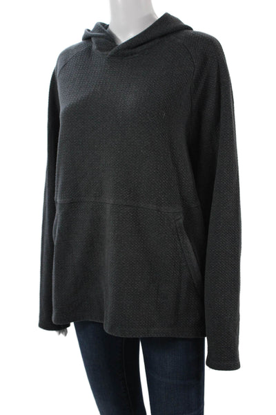 Lululemon Womens Pullover Hoodie Dark Gray Poly Spandex Long Sleeve Size 10