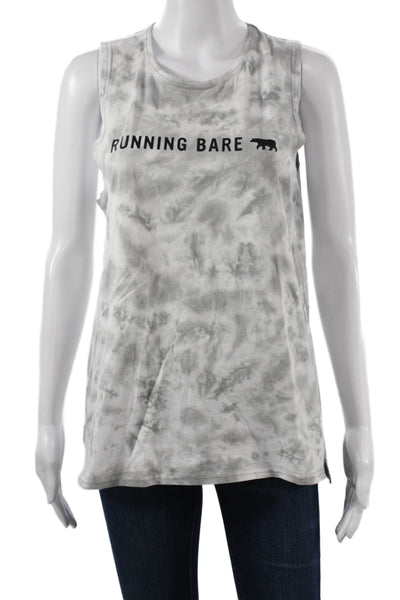 Running Bare Women Basic Gray Cotton Crew Neck Tank Size 8