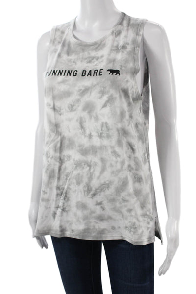Running Bare Women Basic Gray Cotton Crew Neck Tank Size 8