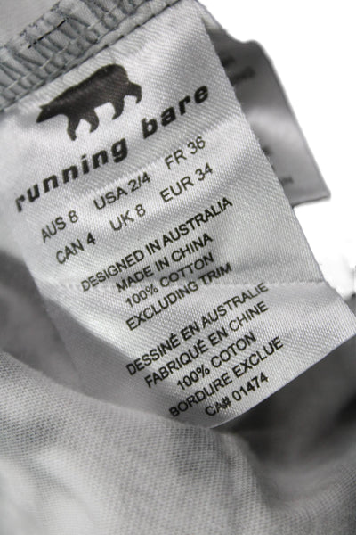 Running Bare Women Basic Gray Cotton Crew Neck Tank Size 8