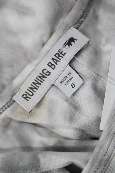 Running Bare Women Basic Gray Cotton Crew Neck Tank Size 8