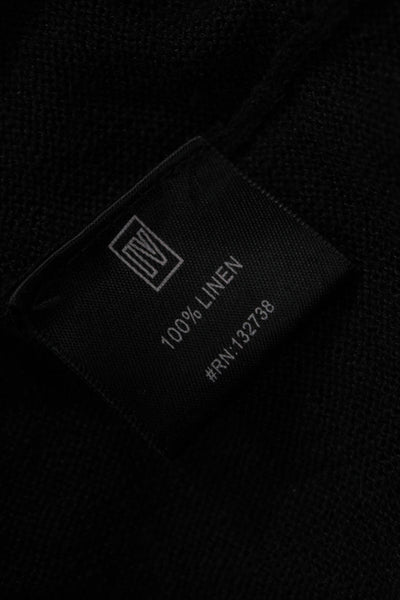 Prose Unisex Pullover Sweater Black 100% Linen V-Neck Long Sleeve Size XS