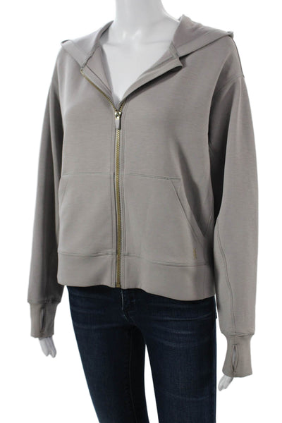 Rhone Unisex Full-zip Hoodie Gray Long Sleeve Size S