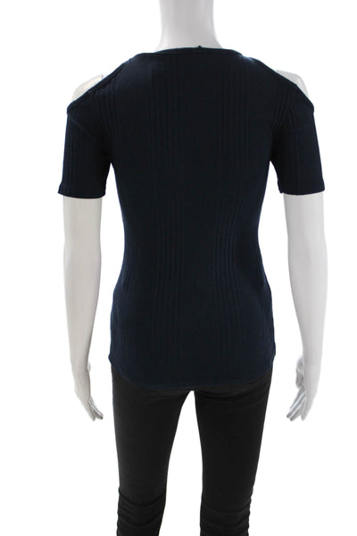 Frame Shirt Women Dark Blue Cotton Crew Neck Short Sleeve T-Shirt Size S