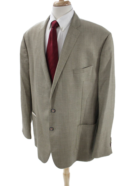 Tallia Mens Beige Wool Blend Blazer Big Tall Size 56