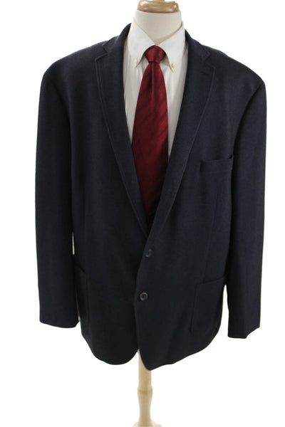 Tallia Mens Dark Blue Collared Blazer Big & Tall Size 56