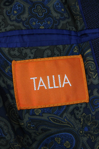 Tallia Mens Dark Blue Collared Blazer Big & Tall Size 56
