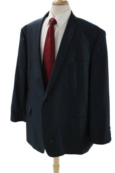 Tallia Mens Big & Tall Dark Blue Suit Jacket Polyester Rayon Size 56