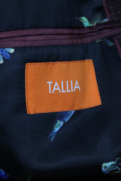 Tallia Mens Brown Striped Wool Blend Blazer Collared Button Size 54