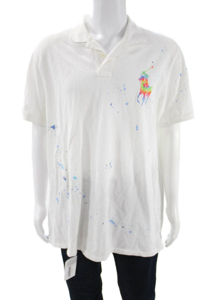 Polo Ralph Lauren Mens White Short Sleeve Cotton Polo Big & Tall Size 2XL