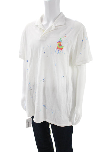 Polo Ralph Lauren Mens White Short Sleeve Cotton Polo Big & Tall Size 2XL