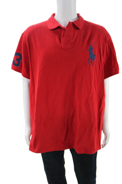 Polo Ralph Lauren Mens Red Short Sleeve Collared Polo 100% Cotton Size 2XL