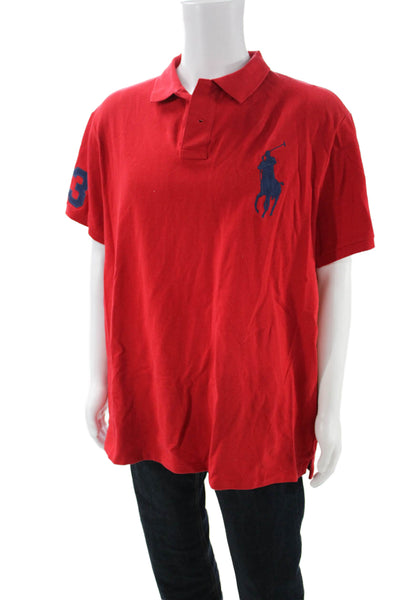 Polo Ralph Lauren Mens Red Short Sleeve Collared Polo 100% Cotton Size 2XL
