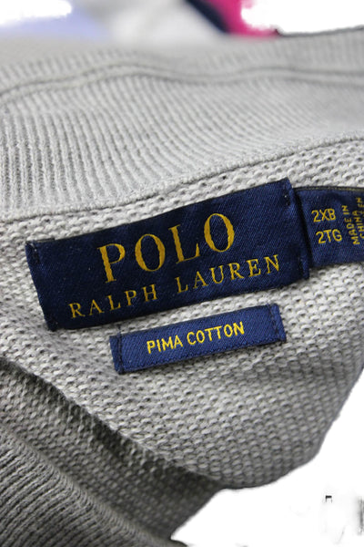 Polo Ralph Lauren Mens Gray Cotton Mock Neck Zip Vest Size 2XL