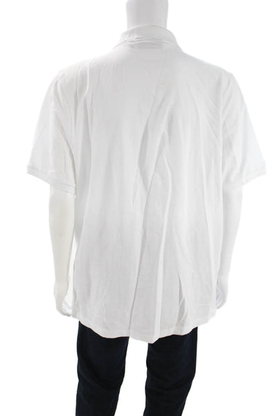 Psycho Bunny Mens Collared Polo Short Sleeve White Pima Cotton Size 8