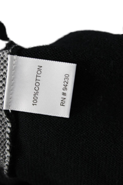 Paul Fredrick Men Cardigan Full Zip Striped Black Cotton Collared Size 2XL