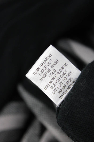 Paul Fredrick Men Cardigan Full Zip Striped Black Cotton Collared Size 2XL