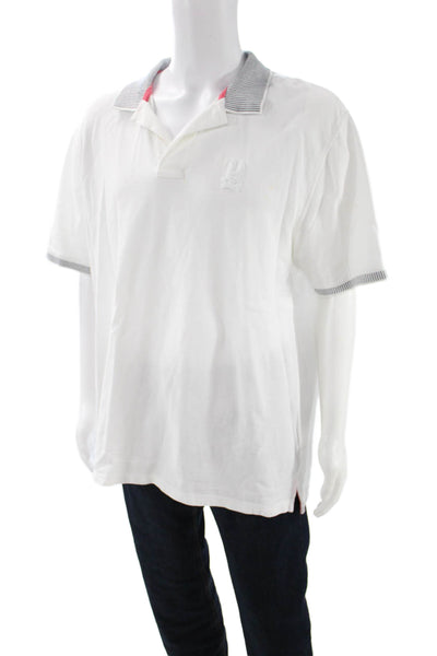 Psycho Bunny Mens Polo Short Sleeve Collared White 100% Pima Cotton Size 9