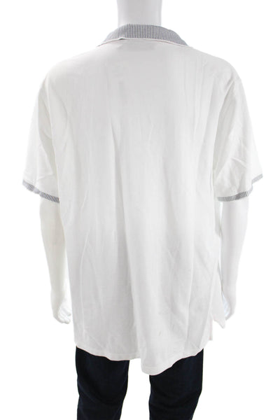 Psycho Bunny Mens Polo Short Sleeve Collared White 100% Pima Cotton Size 9