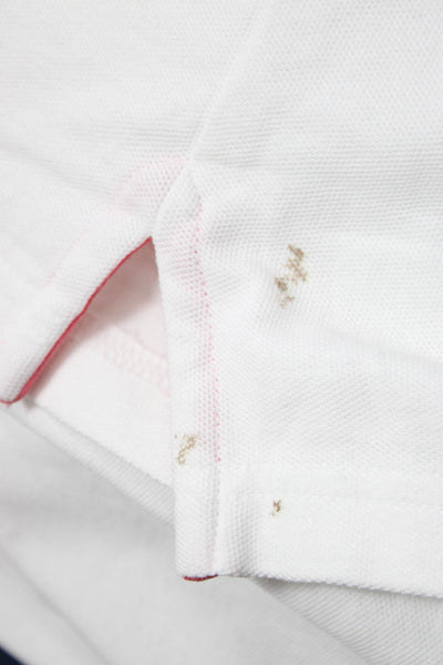 Psycho Bunny Mens Polo Short Sleeve Collared White 100% Pima Cotton Size 9