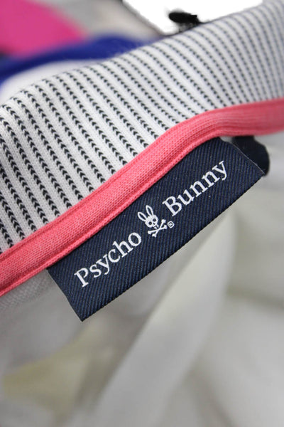 Psycho Bunny Mens Polo Short Sleeve Collared White 100% Pima Cotton Size 9