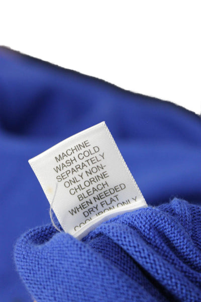 Paul Fredrick Mens Full Zip Pima Cotton Mock Neck Blue Sweater Size 2XLT