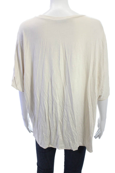 Lola & Sophie Women Sleeveless V-Neck Tunic Blouse Beige Size L