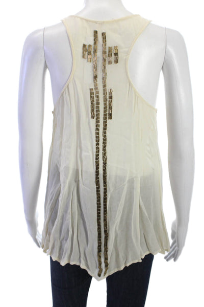 Free People Womens Aztec Geometric Sleeveless Viscose Tank V-Neck Size M